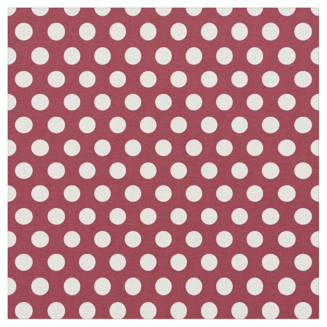 Crimson Polka dots Tyg (Närbild)