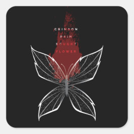 Crimson Rain ScusFlower (eng.) Fyrkantigt Klistermärke