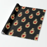 Crimson Red and Black Red Witch Presentpapper<br><div class="desc">Crimson Red gothic häxed favors tags -taggar som innehåller ett alternativ flaska mönster.</div>