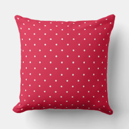 Crimson Red and white dots 2 Kudde