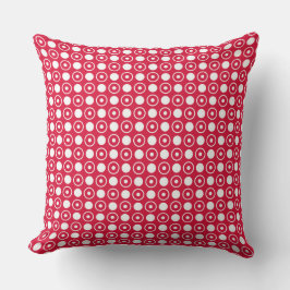Crimson Red and white dots Kudde