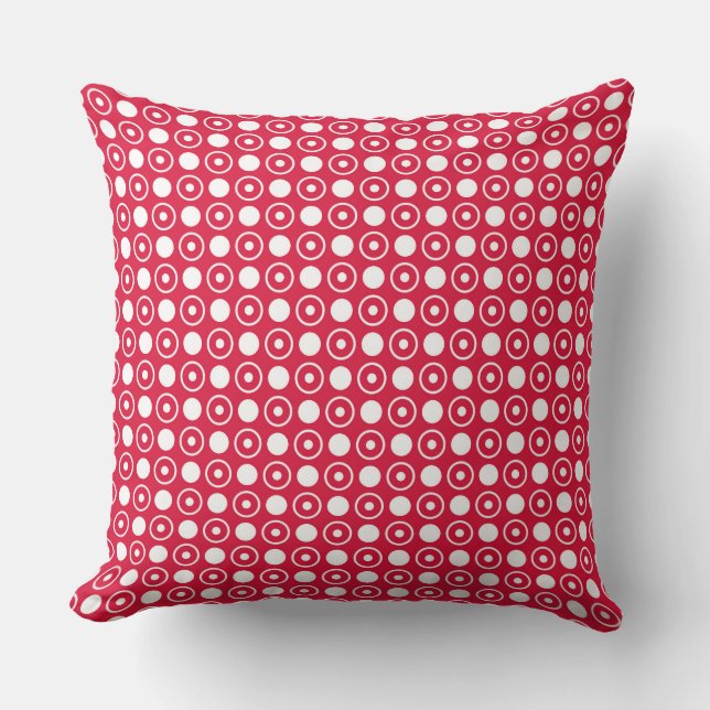 Crimson Red and white dots Kudde (Framsida)