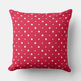 Crimson Red and white dots Kudde