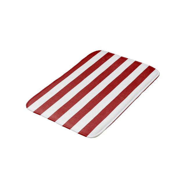 Crimson Red and White Rand Badrumsmatta (Vinklad)