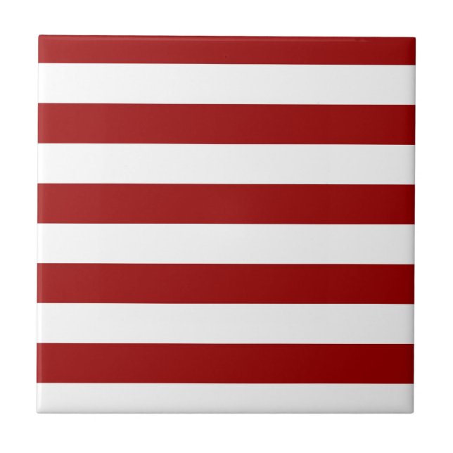 Crimson Red and White Rand Kakelplatta (Framsidan)