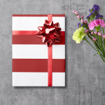 Crimson Red and White Wide Vågrät Stripe Presentpapper<br><div class="desc">Crimson Red and White Wide Vågrät Stripe Wrapped Papper</div>