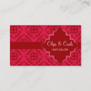Crimson Red Arabesque Moroccan Graphic Visitkort