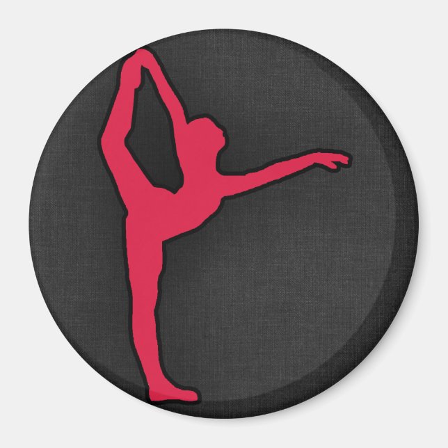 Crimson Red Ballet Dancer Magnet (Framsidan)
