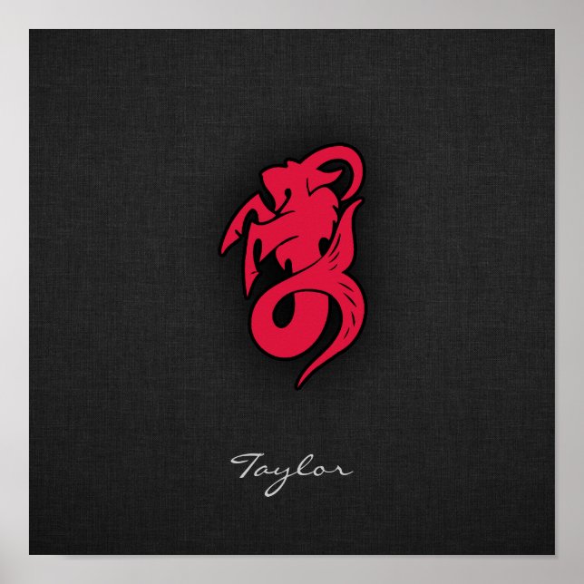 Crimson Red Capricorn Poster (Framsidan)