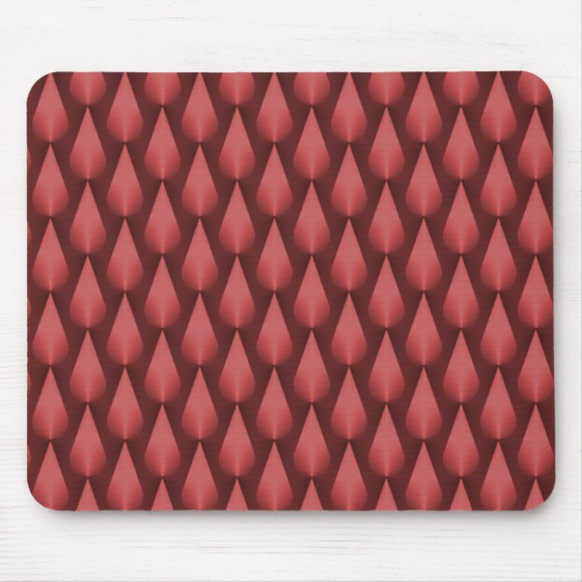 Crimson Red Dazzling Raindrops Mousepad Musmatta (Framsidan)