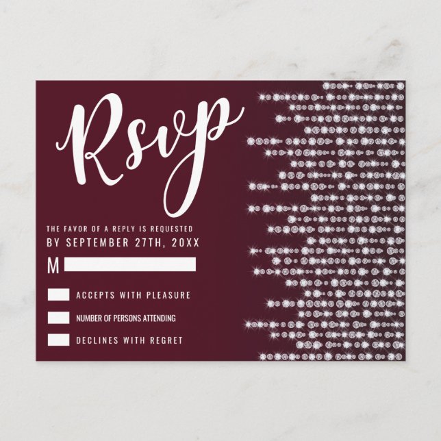 Crimson Red Hanging Diamond Ljus OSA Vykort (Framsida)