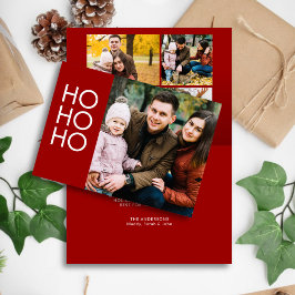 Crimson Red "HO HO HO HO" Helgkort