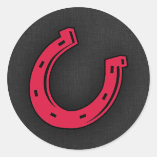 Crimson Red Horseshoe Runt Klistermärke