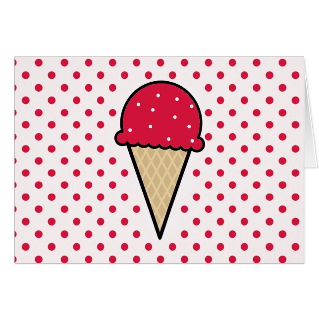 Crimson Red Ice Cream Cone OBS Kort (Framsidan Horizontal)
