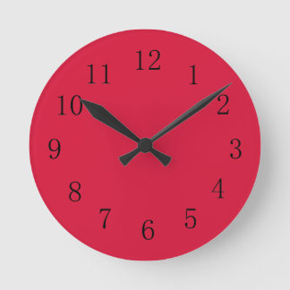 Crimson Red Kitchen Wall Clock Rund Klocka