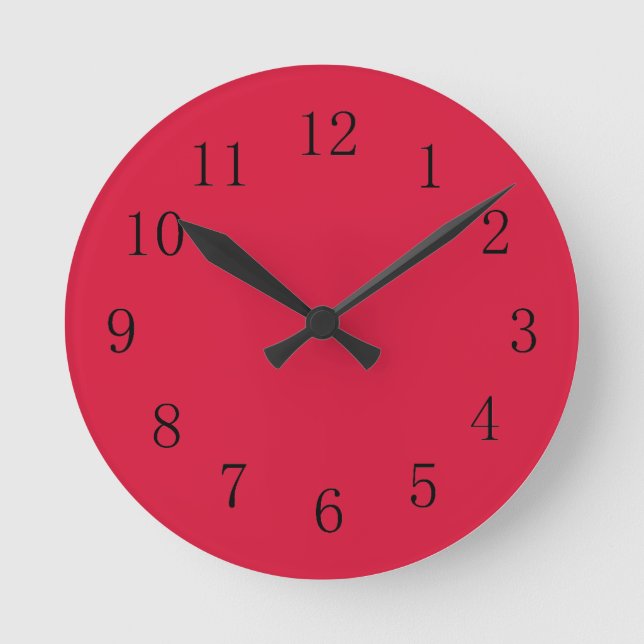 Crimson Red Kitchen Wall Clock Rund Klocka (Framsida)