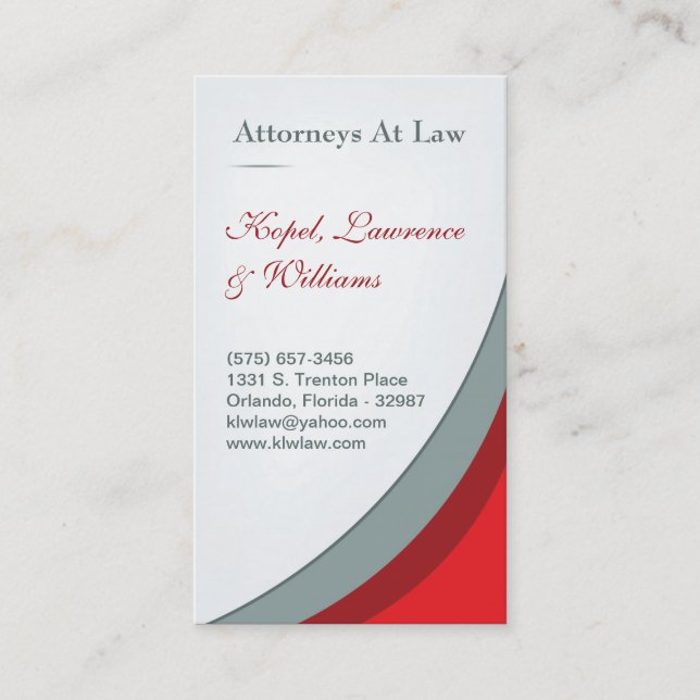 Crimson Red Law Firm Legal Corporate Affärskort Visitkort (Framsida)