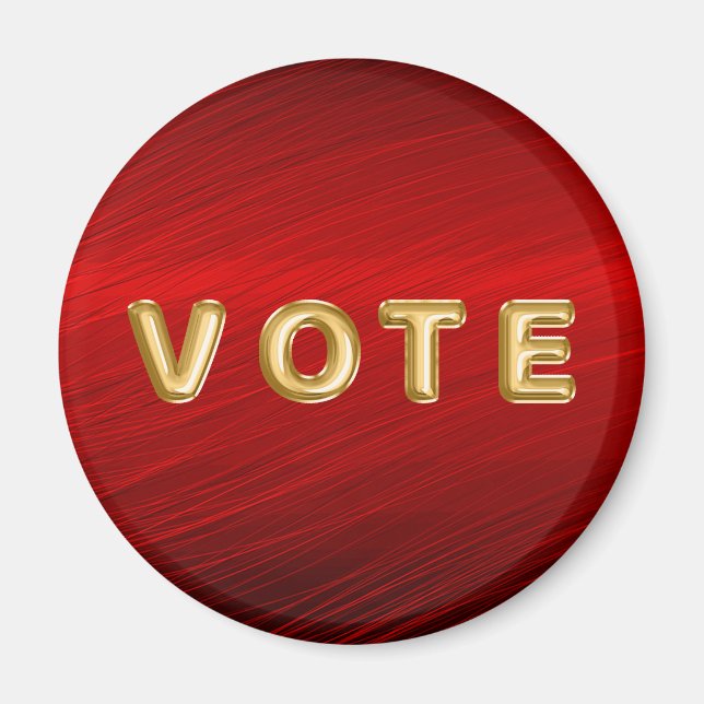 Crimson Red Metallic Graphic Vote Magnet (Framsidan)