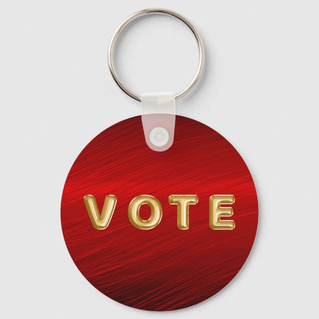 Crimson Red Metallic Graphic Vote Nyckelring (Framsida)