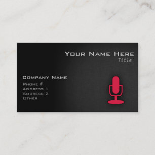 Crimson Red Microphone Visitkort