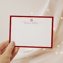 Crimson Red Modern Stationery Classic Anteckningskort