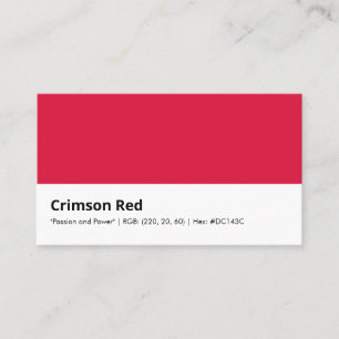Crimson Red   "Passion och kraft" Visitkort