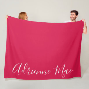 Crimson Red Personlig Flec Blanket Fleecefilt