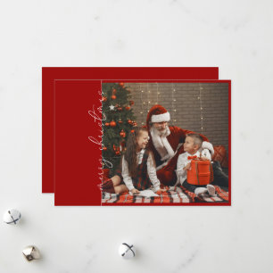 Crimson Red Photo Family-julkort Julkort
