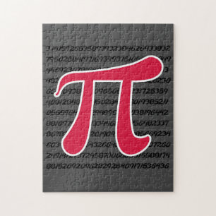 Crimson Red Pi Symbol Pussel