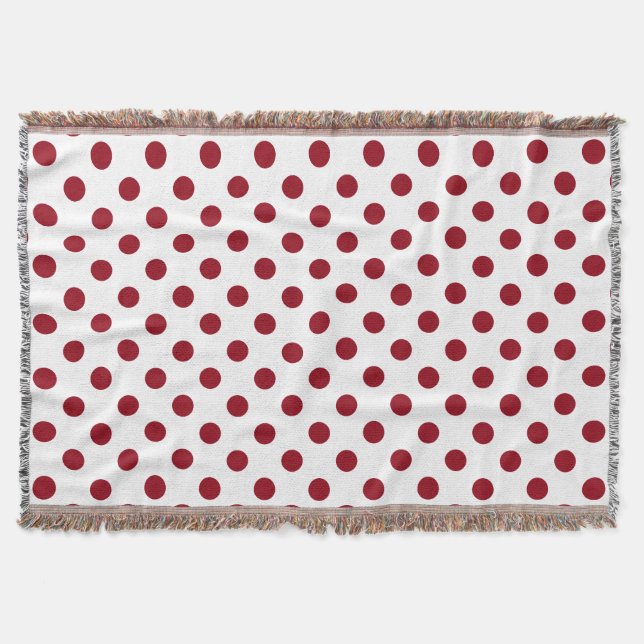 Crimson Red Polka dots Circles Filt (Framsidan)
