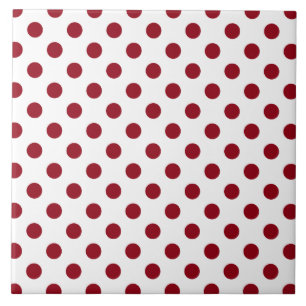 Crimson Red Polka dots Circles Kakelplatta