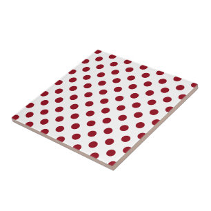 Crimson Red Polka dots Circles Kakelplatta