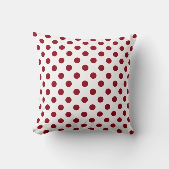 Crimson Red Polka dots Circles Kudde (Framsida)