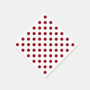 Crimson Red Polka dots Circles Pappersservett