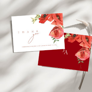 Crimson Red Poppies Floral Wedding Tack Kort