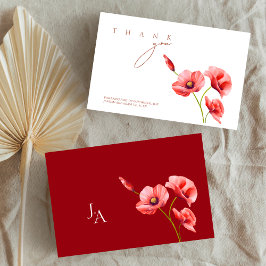Crimson Red Poppies Floral Wedding Tack Kort