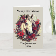 Crimson Red Rustic jul Horse Wandesen Helgdag