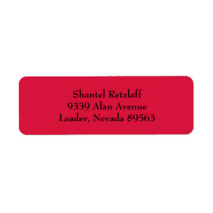 Crimson Red Simple Plain-Returetiketter Returadress Etikett