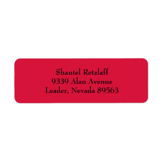 Crimson Red Simple Plain Returetiketters Returadress Etikett