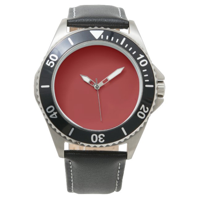 Crimson Red Solid Färg Armbandsur (Framsida)
