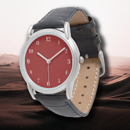Crimson Red Solid Färg | Klassisk | ELEGANT Armbandsur