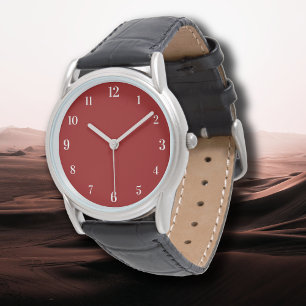 Crimson Red Solid Färg Klassisk ELEGANT Armbandsur
