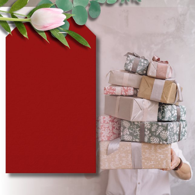 Crimson Red Solid Färg | Klassisk | ELEGANT Presentetikett (Skapare uppladdad)