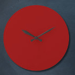 Crimson Red Solid Färg Stor Klocka<br><div class="desc">Crimson Red Solid Färg</div>
