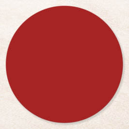 Crimson Red Solid Färg Underlägg Papper Rund