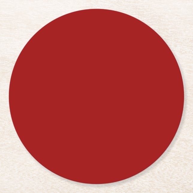 Crimson Red Solid Färg Underlägg Papper Rund (Framsidan)