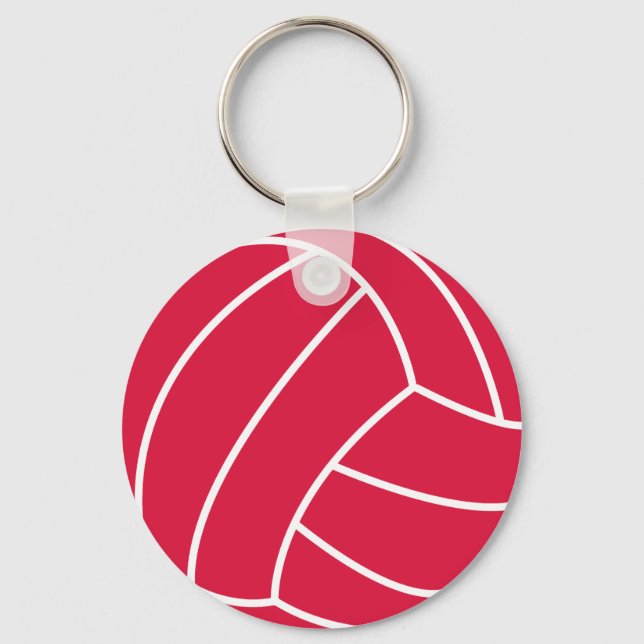 Crimson Red Volleyball Nyckelring (Framsida)