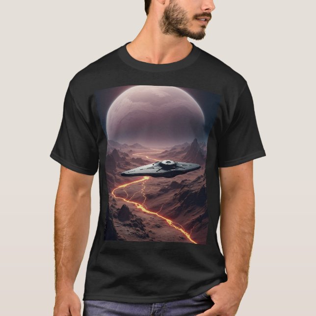 Crimson Rift: Starship over Alien Slösar T Shirt (Framsida)