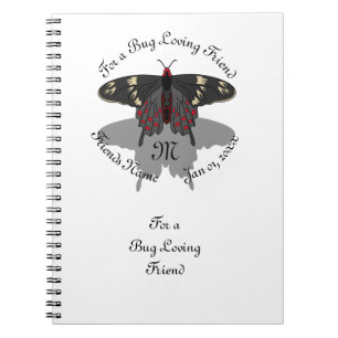 Crimson Ro Butterfly Shadow Monogram Anteckningsbok