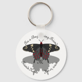 Crimson Ro Butterfly Shadow Monogram Nyckelring
